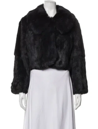 Pre-owned Yves Salomon Fur Faux Fur Jacket In Black