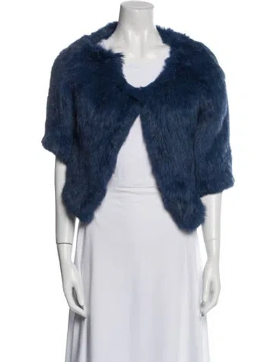 Pre-owned Yves Salomon Fur Fur Jacket In Blue