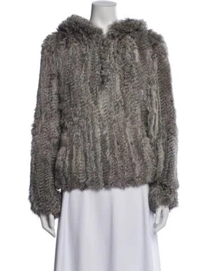 Pre-owned Yves Salomon Fur Fur Jacket In Gray