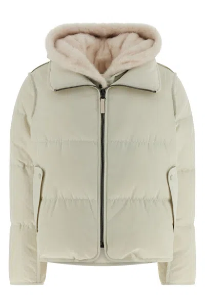 YVES SALOMON FUR INSERT CROPPED DOWN JACKET
