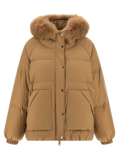 YVES SALOMON FUR INSERT DOWN JACKET