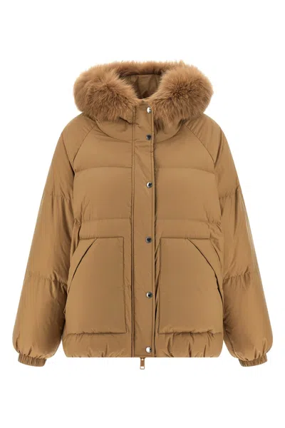 YVES SALOMON FUR INSERT DOWN JACKET