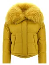 Yves Salomon Fur Insert Down Jacket Puffer Jackets Yellow In Yellow