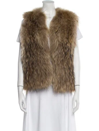 Pre-owned Yves Salomon Fur Jacket In Brown