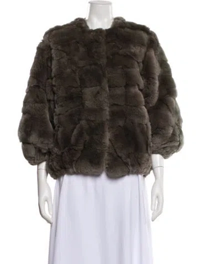Pre-owned Yves Salomon Fur Jacket In Gray