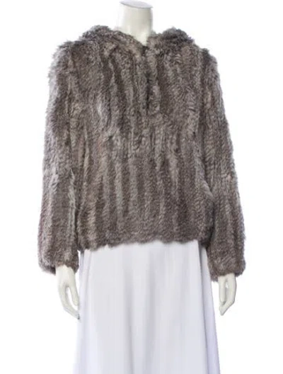 Pre-owned Yves Salomon Fur Jacket In Gray