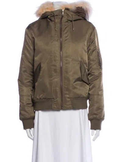 Pre-owned Yves Salomon Fur Jacket In Green