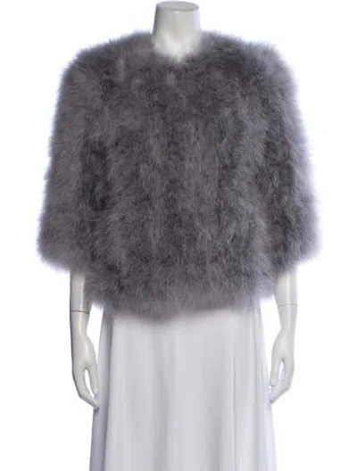 Pre-owned Yves Salomon Fur Jacket In Grey