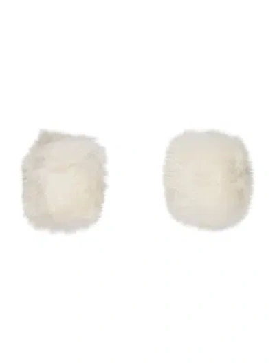 Pre-owned Yves Salomon Fur Leather Mink Wristband Cuffs W/ Tags”, 7" In Multi