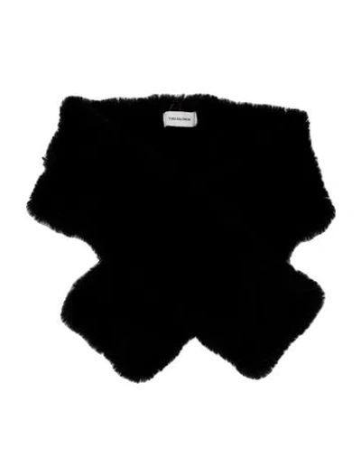 Pre-owned Yves Salomon Fur Scarf In Black
