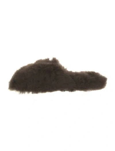 Pre-owned Yves Salomon Fur Slides W/ Tags In Brown