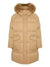Yves Salomon Fur-trim Coat In Brown