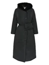 Yves Salomon Fur-trimmed Belted Coat In Black
