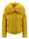 Yves Salomon Fur Insert Down Jacket Puffer Jackets Yellow In Yellow