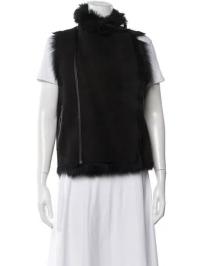 Pre-owned Yves Salomon Fur Vest In Black