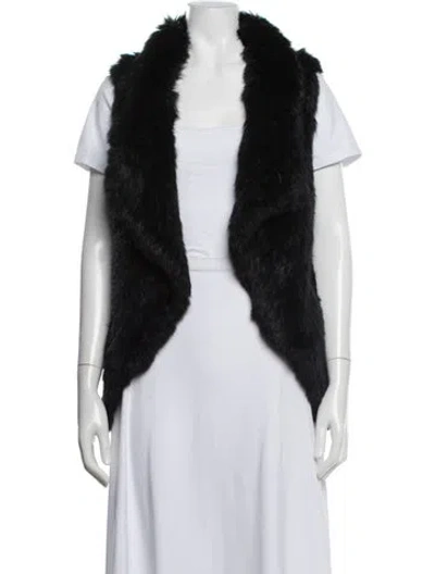 Pre-owned Yves Salomon Fur Vest In Black