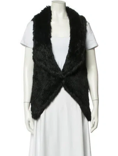 Pre-owned Yves Salomon Fur Vest In Black
