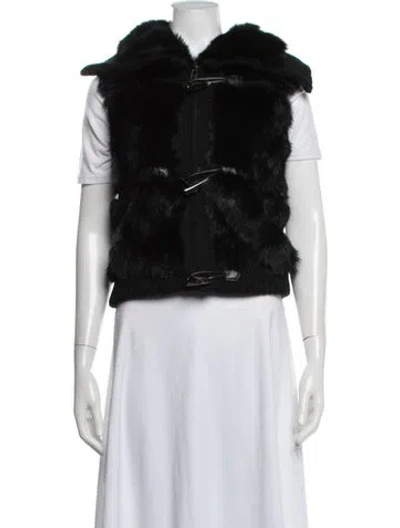 Pre-owned Yves Salomon Fur Vest In Black/white