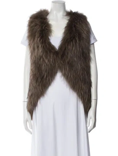 Pre-owned Yves Salomon Fur Vest In Neutral