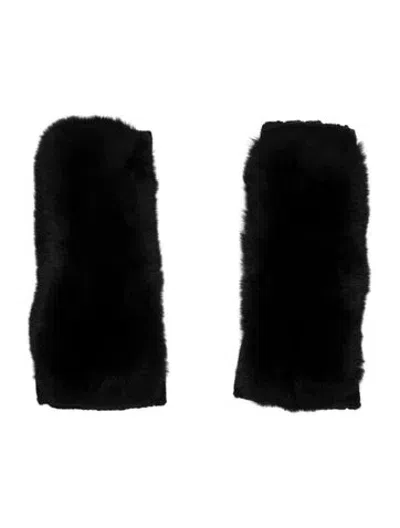 Pre-owned Yves Salomon Fur Winter Gloves In Black