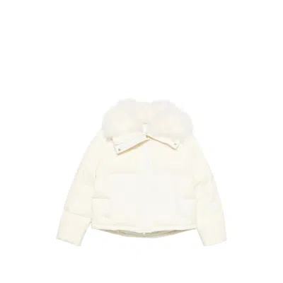 Yves Salomon Fur-trim Puffer Jacket In Neutral