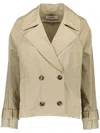 Yves Salomon Gabardine Jacket In Neutrals