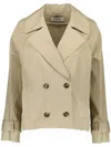 Yves Salomon Gabardine Jacket In Neutrals