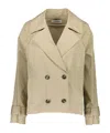 Yves Salomon Gabardine Jacket In Nude