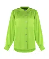 Yves Salomon Gathered-detail Off-centre Blouse In Green