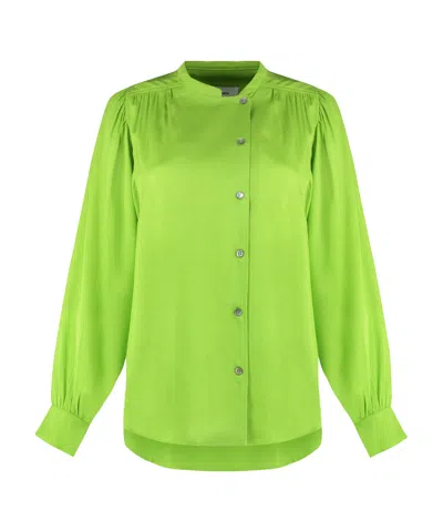YVES SALOMON GATHERED-DETAIL OFF-CENTRE BLOUSE
