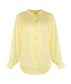 Yves Salomon Gathered-detail Off-centre Blouse In Yellow