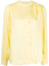 Yves Salomon Gathered-detail Off-centre Blouse In Yellow