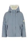 Yves Salomon Blue Logo-appliqu Jacket