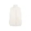 Yves Salomon Lambskin And Fur Vest With Ribbed Collar And Button Closure