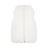 Yves Salomon Plush Lamb Fur Vest With High Collar And Down Insulation In White