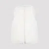 Yves Salomon Plush Lamb Fur Vest With High Collar And Down Insulation In White