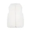 Yves Salomon Plush Lamb Fur Vest With High Collar And Down Insulation In White