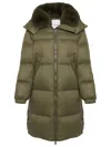 Yves Salomon 7 8 Down Jacket Fox Fur Collar In Green