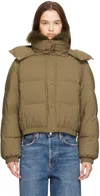 Yves Salomon Green Short Down Jacket In A8165 Thym