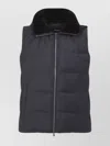 Yves Salomon Quilted Down-filled Mink Gilet With Contrast Lining In Black