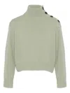 Yves Salomon High-neck Button-detail Sweater In Black