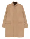 Yves Salomon High-neck Flap-pocket Coat In Multi