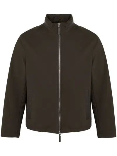 Yves Salomon High-neck Jacket In Brown