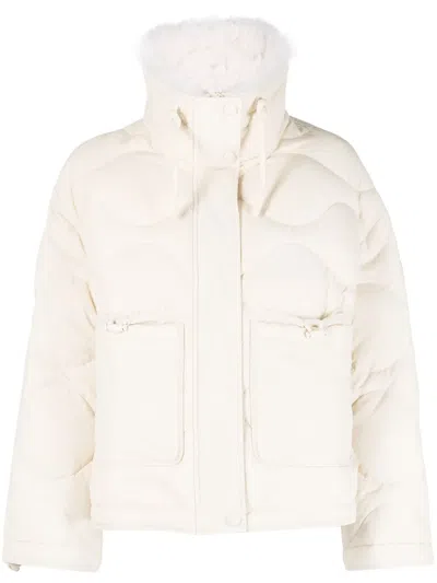 Yves Salomon High-neck Quilted Jacket In Neutrals