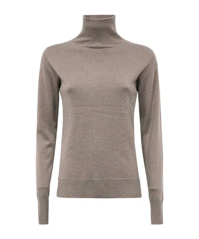 Yves Salomon High-neck Sweater In Nude