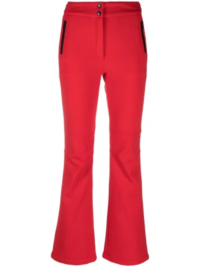 Yves Salomon High-rise Button-waist Trousers In Rot