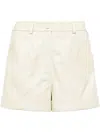 Yves Salomon High-waist Leather Shorts In White