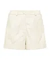 Yves Salomon High-waist Leather Shorts In White