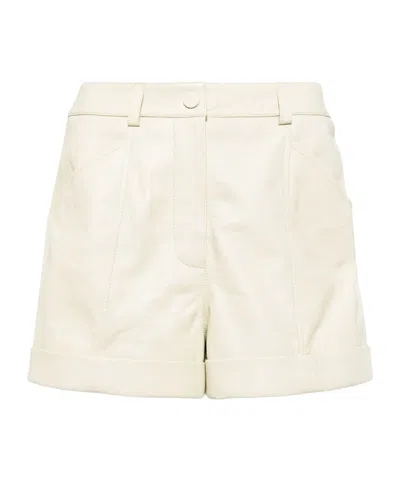 Yves Salomon High-waist Leather Shorts In White