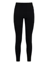 Yves Salomon High-waisted Slim-fit Knit Pants With Ribbed Texture In 黑色